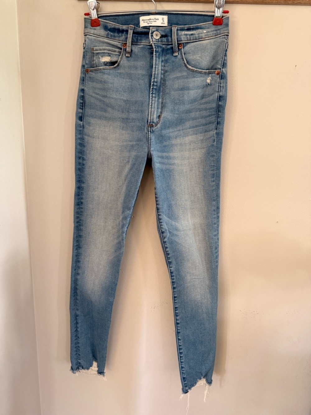 Abercrombie & Fitch Super Skinny Ankle Jeans in Light Blue